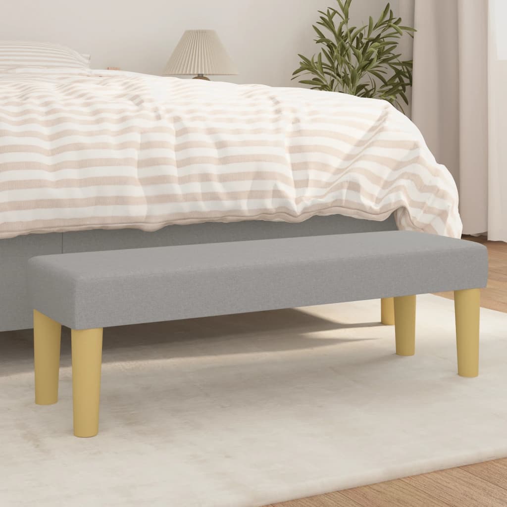 Bench, light gray, 100x30x30cm, fabric
