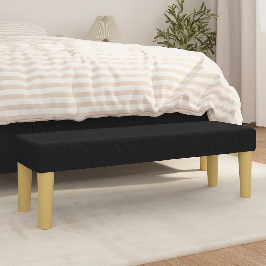 Bench, black, 100x30x30cm, fabric
