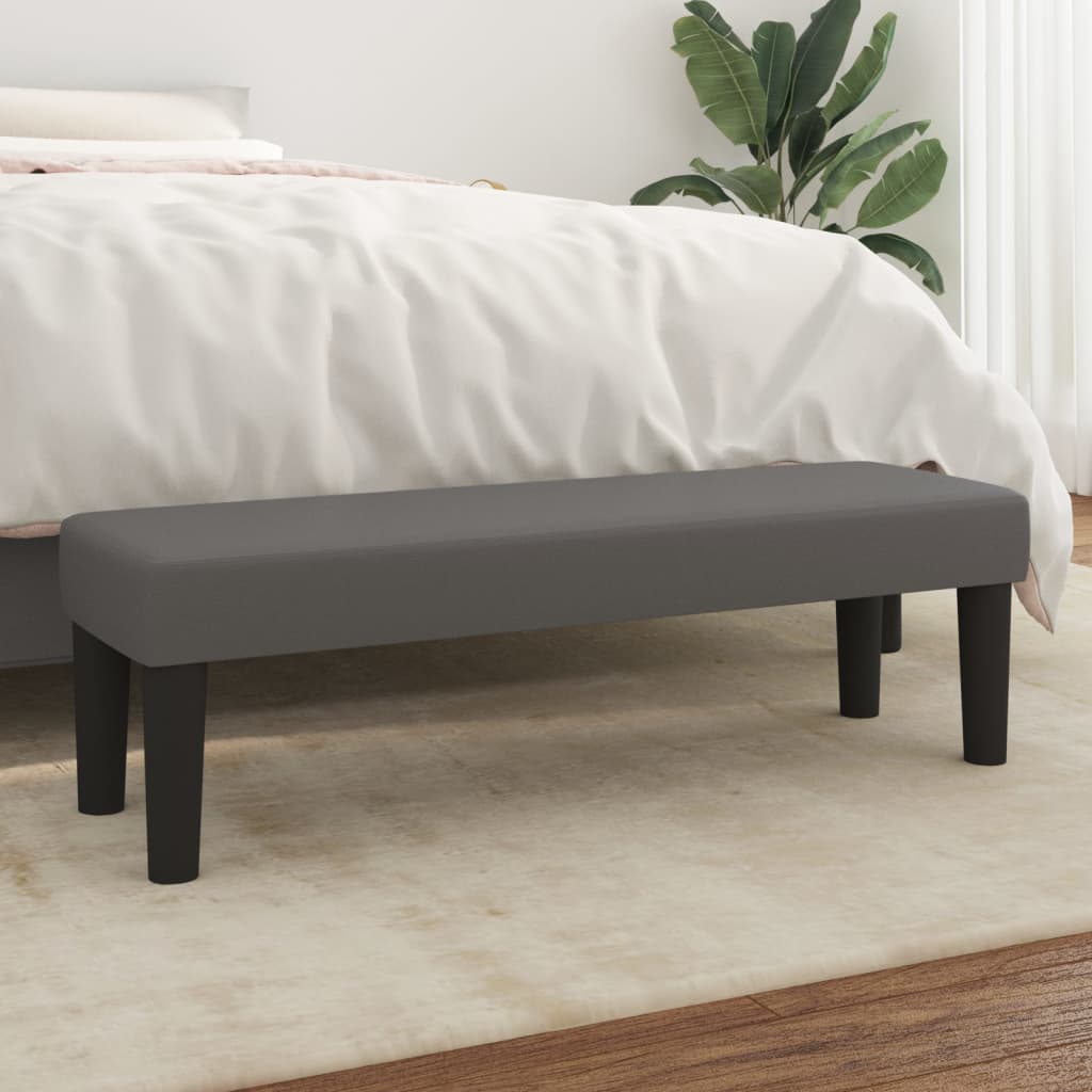 Bench, gray, 100x30x30cm, artificial leather