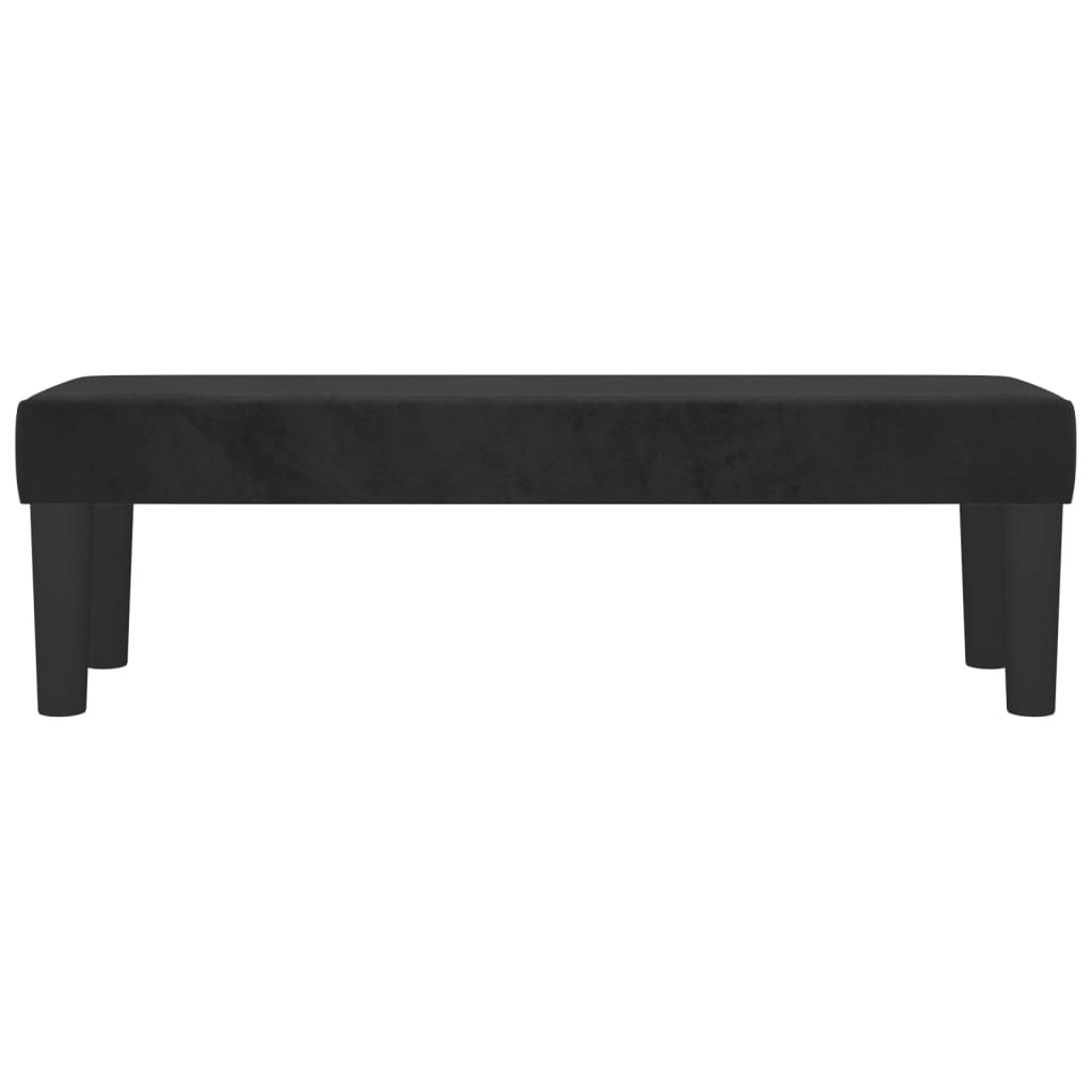 Bench, black, 100x30x30cm, velvet