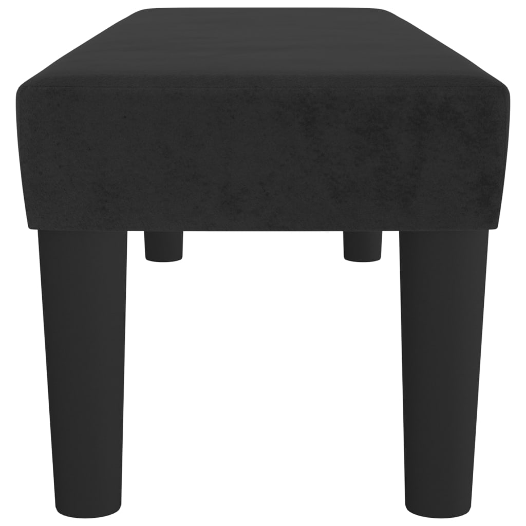 Bench, black, 100x30x30cm, velvet