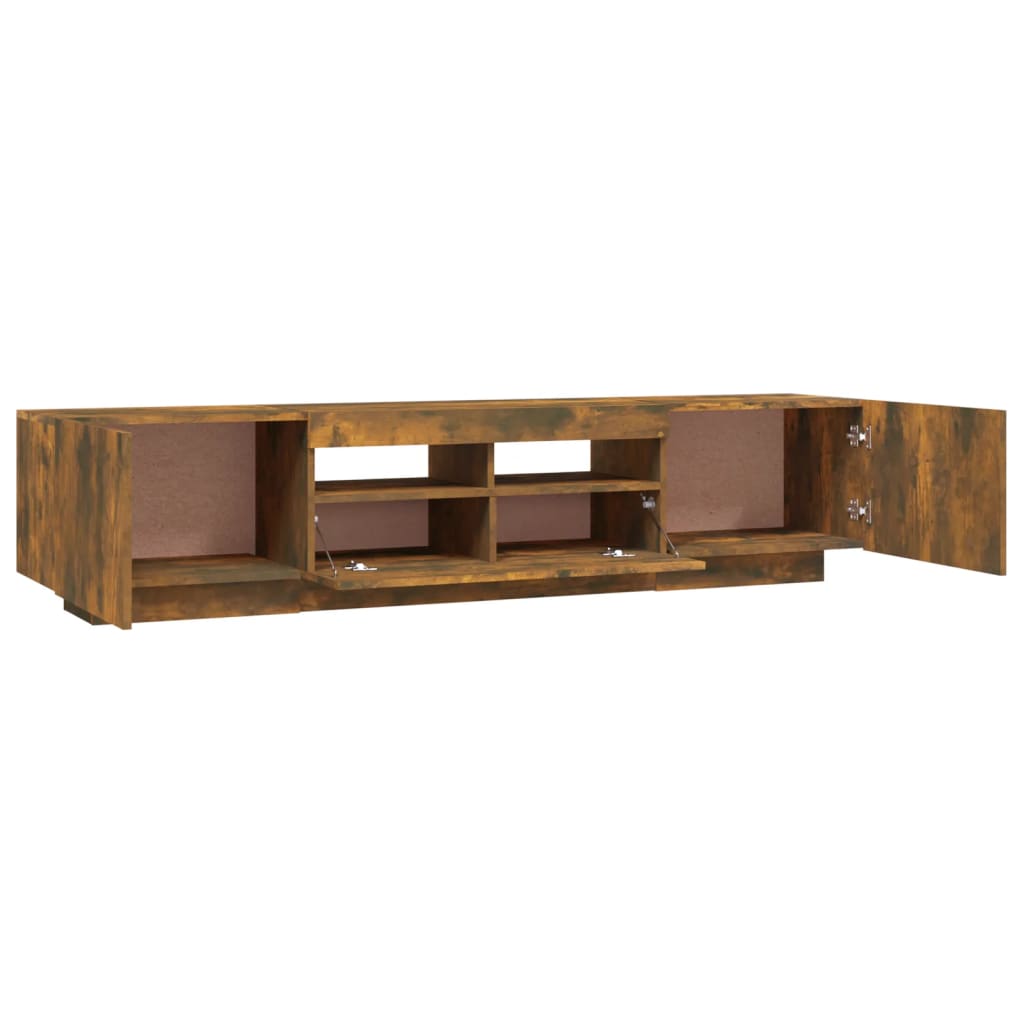 TV cabinet set, 2-piece, smoked oak, wood