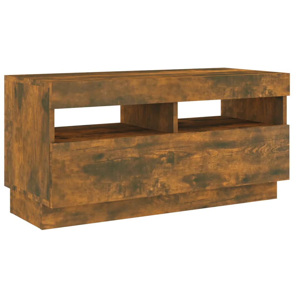 TV cabinet set, 2-piece, smoked oak, wood