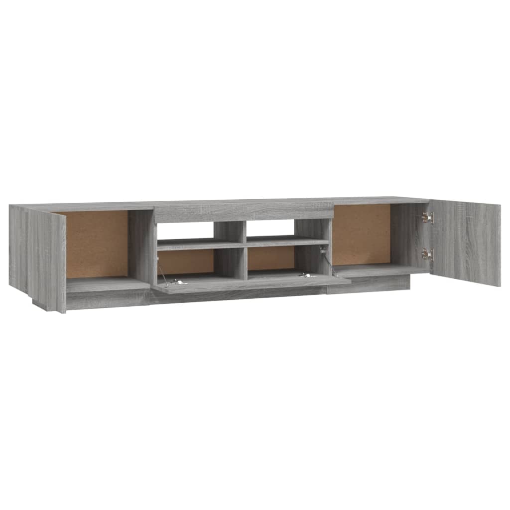 TV spintelių komplektas su LED, 2 dalių, pilkas ąžuolo, mediena