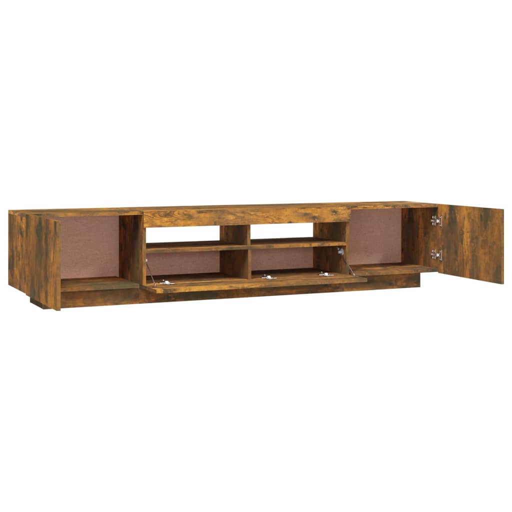 TV cabinet set, 2-piece, smoked oak, wood