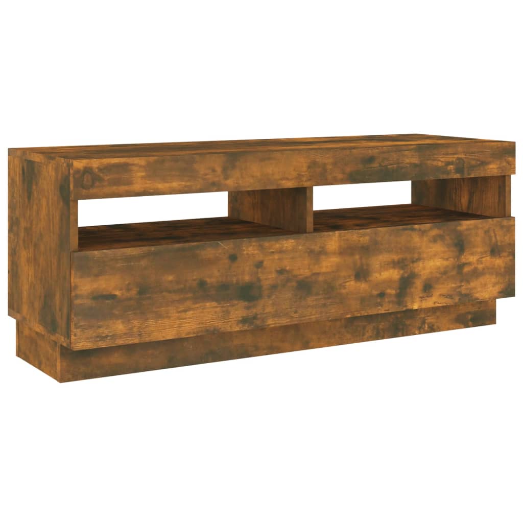 TV cabinet set, 2-piece, smoked oak, wood