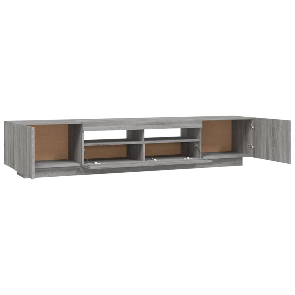 TV spintelių komplektas su LED, 2 dalių, pilkas ąžuolo, mediena