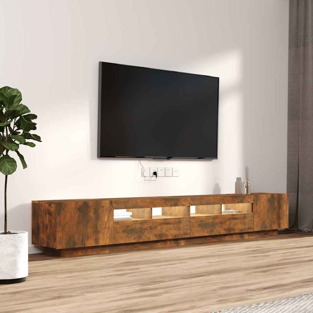 TV skapīšu komplekts, 3 daļas, dūmu ozols, koks