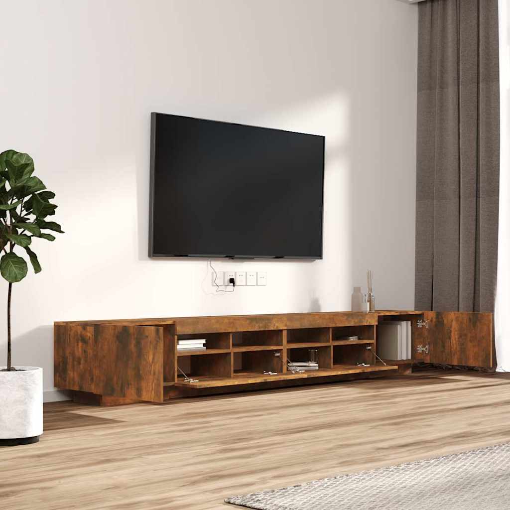 TV skapīšu komplekts, 3 daļas, dūmu ozols, koks
