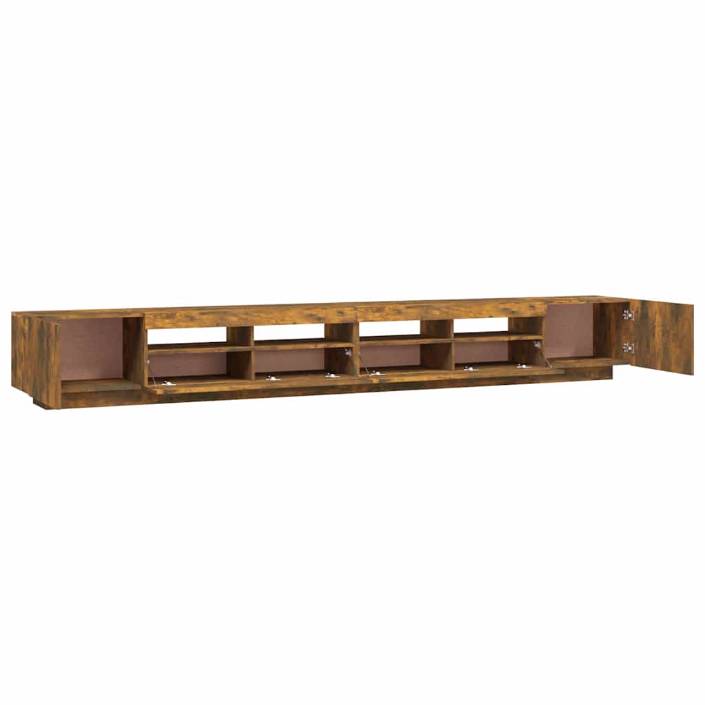 TV cabinet set, 3-piece, smoked oak, wood
