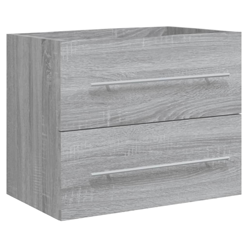 Sink cabinet with sink, gray oak, wood