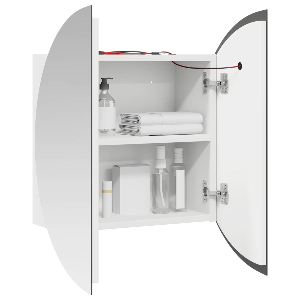 Bathroom cabinet with mirror/LED, white, 40x40x17.5cm