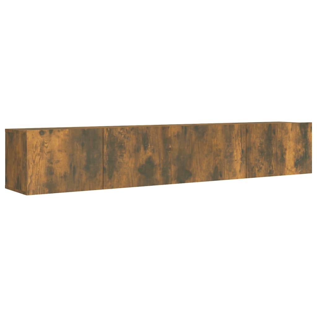 TV cabinet set, 2-piece, smoked oak, wood