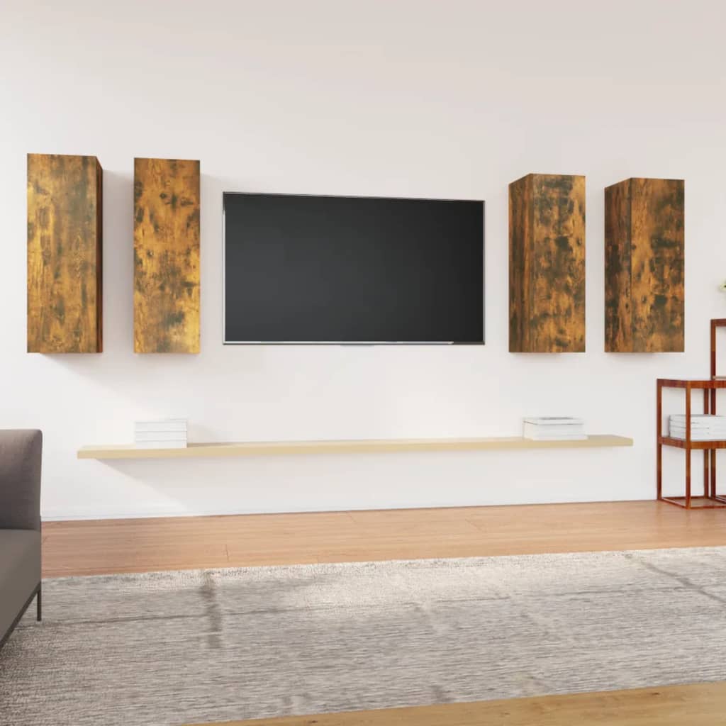 TV skapīši, 4 gab., dūmu ozols, 30,5x30x90cm, koks