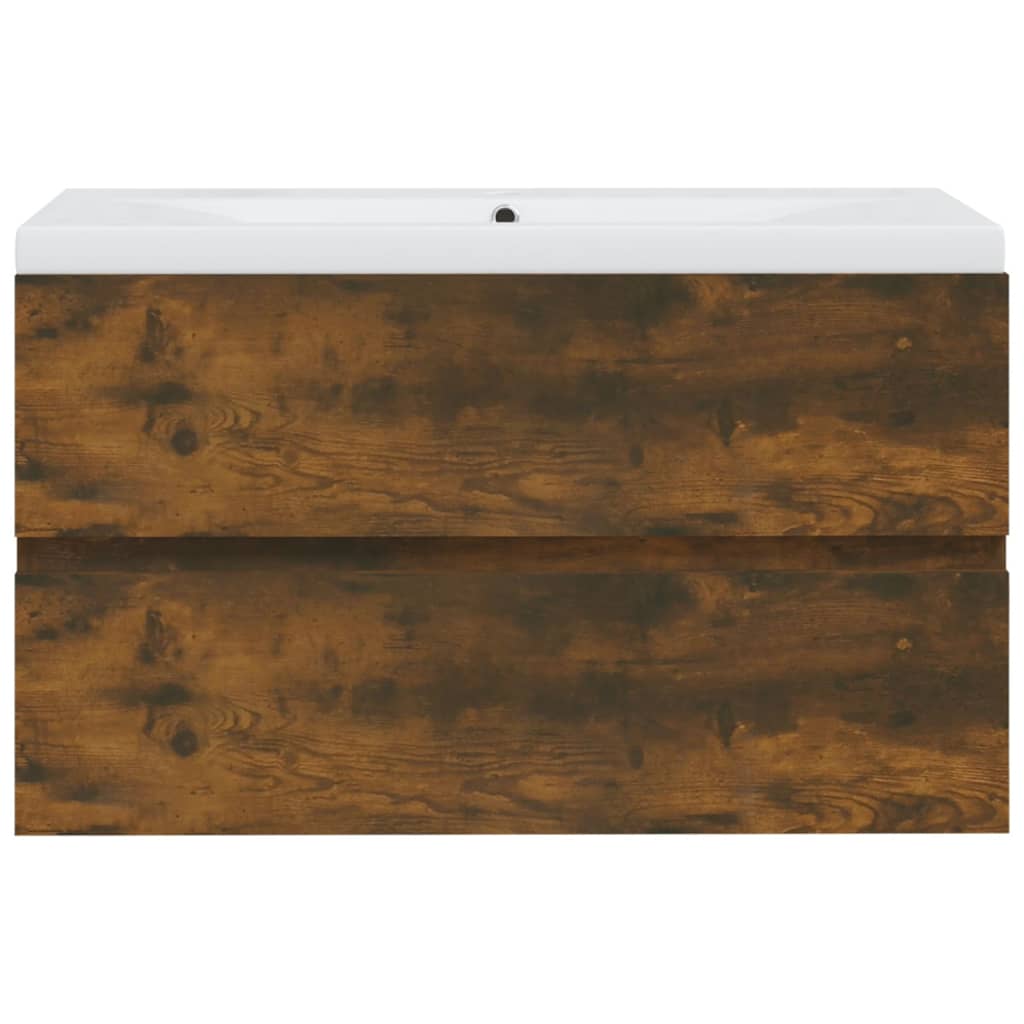 Sink cabinet with sink, smoky oak, wood