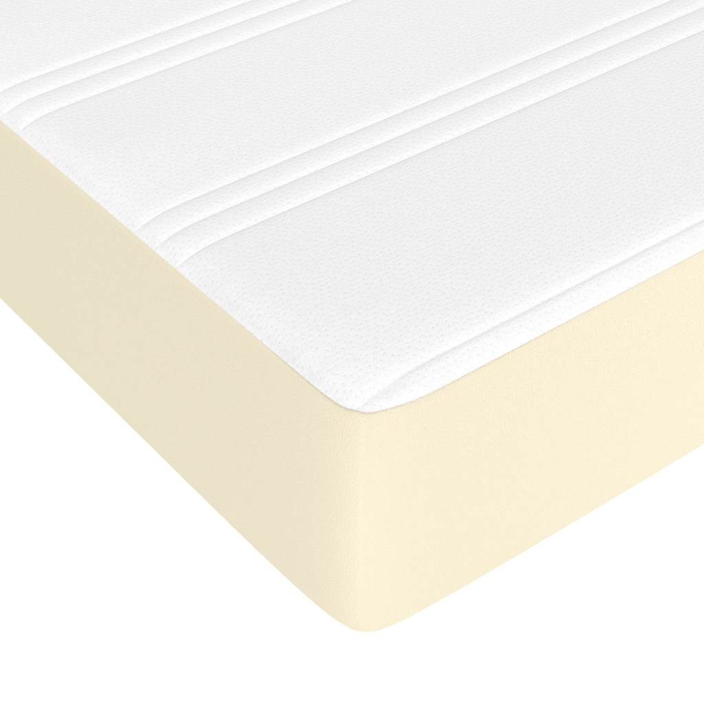 Pocket spring mattress, medium firm, cream, 80x200x20cm, artificial leather