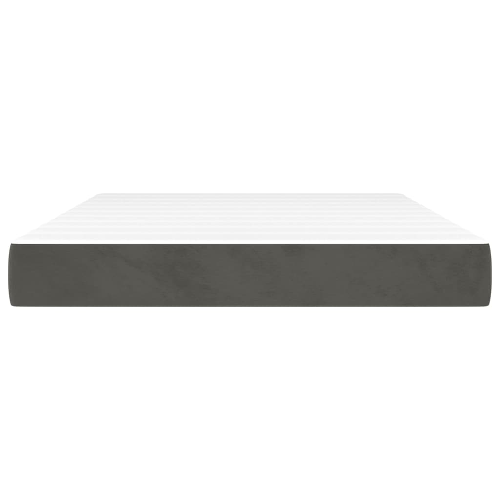 Spring mattress, dark gray, 140x190x20cm, velvet