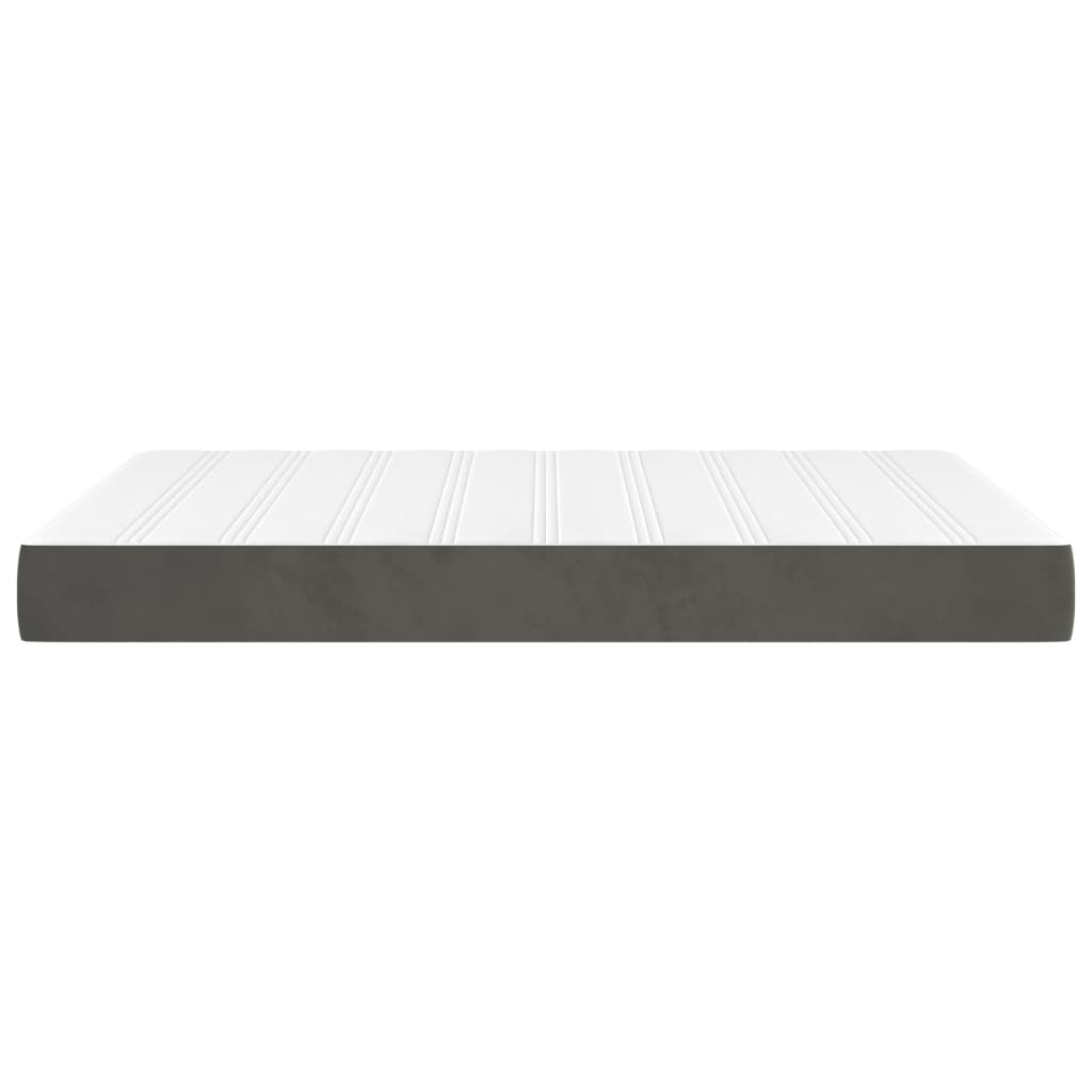 Spring mattress, dark gray, 140x190x20cm, velvet