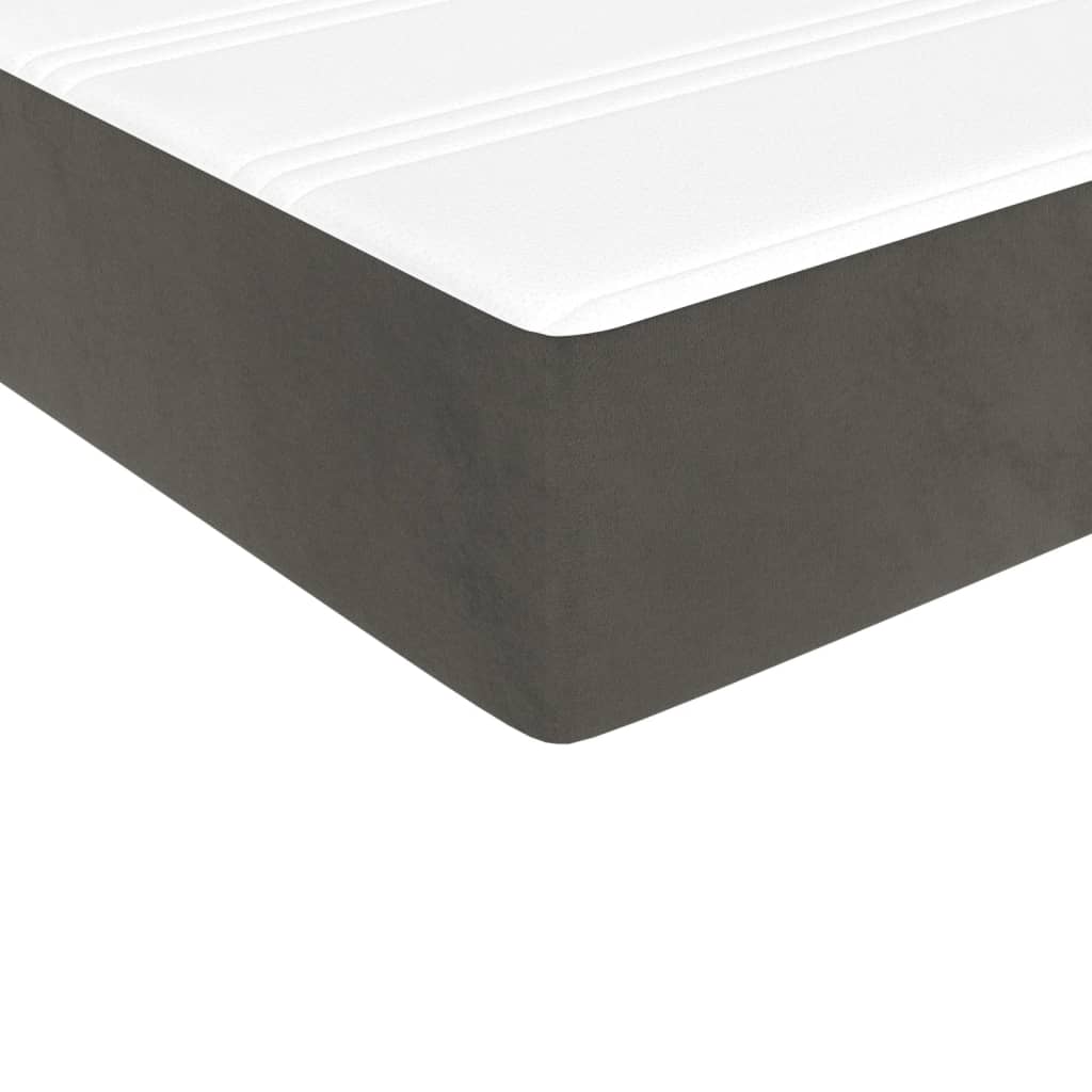Spring mattress, dark gray, 140x190x20cm, velvet