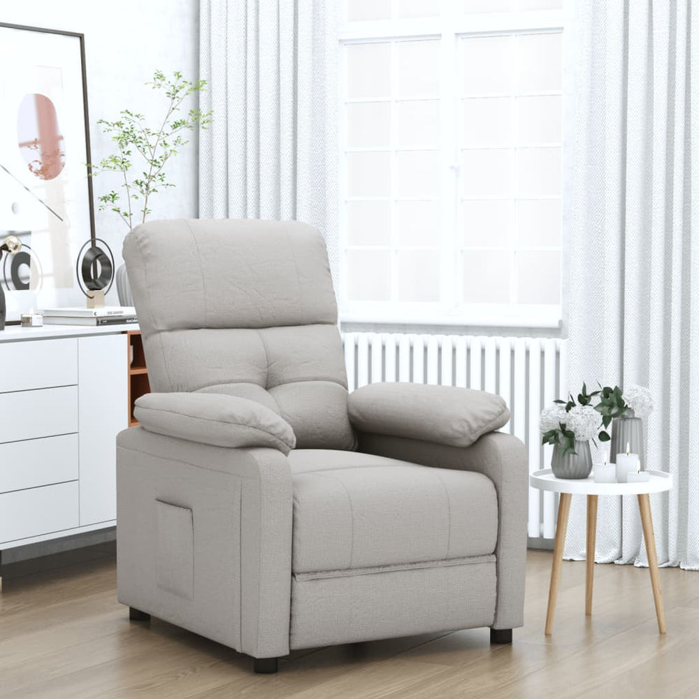 Recliner, taupe, fabric