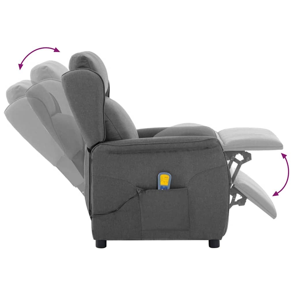 Massage chair Light grey 67.5 x 93.5 x 101.5 cm fabric