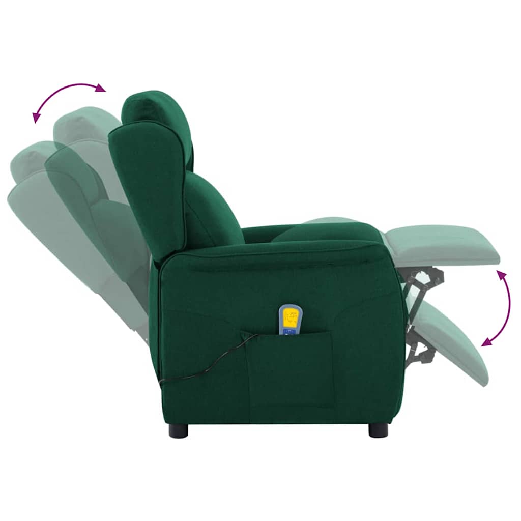 Massage Chair Dark Green 93.5 x 67.5 x 101.5 cm Fabric