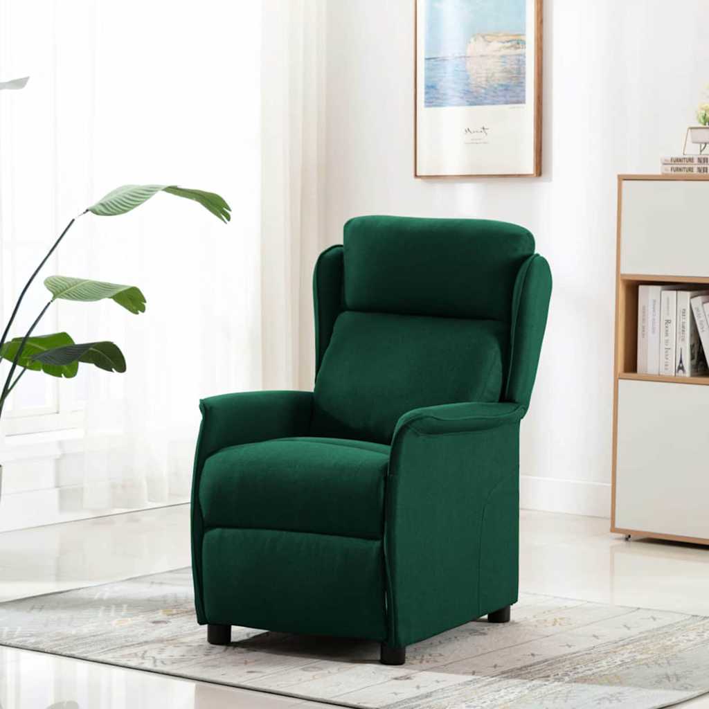 Massage Chair Dark Green 93.5 x 67.5 x 101.5 cm Fabric