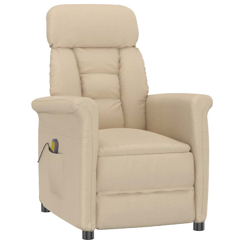 Massage Chair Cream 70.5 x 96.5 x 95 cm Fabric and Metal