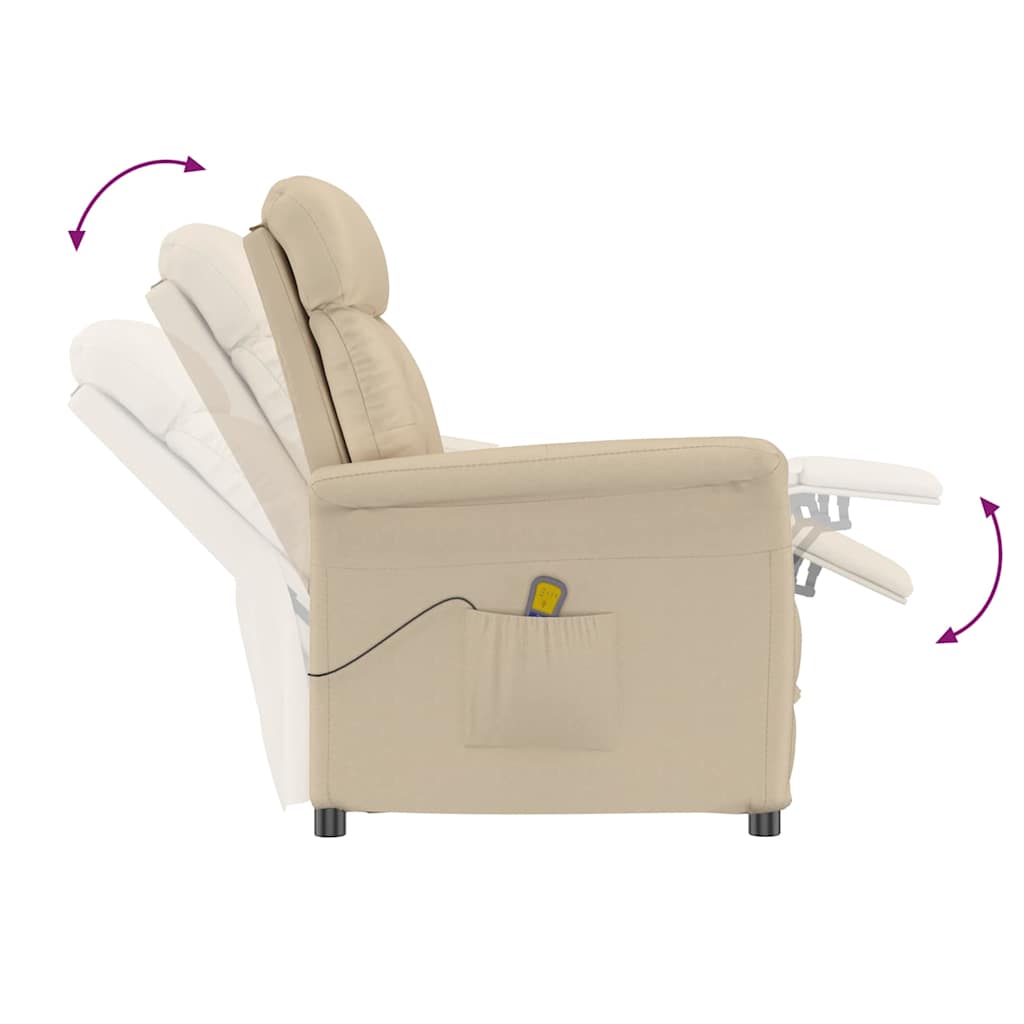 Massage Chair Cream 70.5 x 96.5 x 95 cm Fabric and Metal