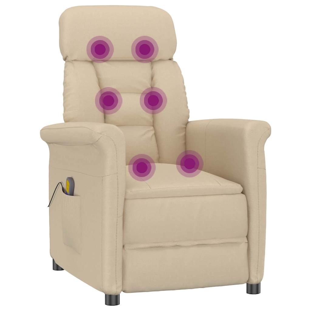 Massage Chair Cream 70.5 x 96.5 x 95 cm Fabric and Metal