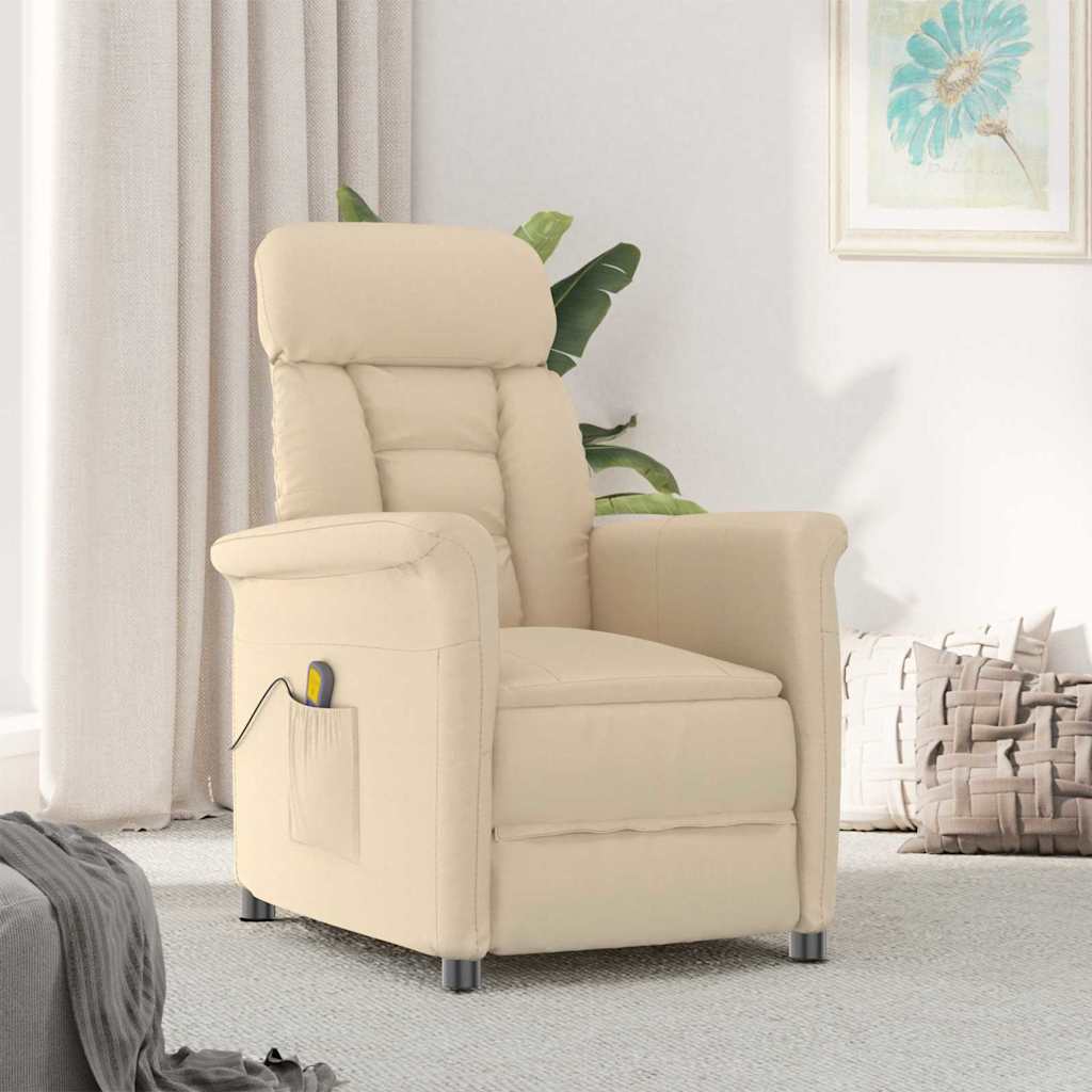 Massage Chair Cream 70.5 x 96.5 x 95 cm Fabric and Metal