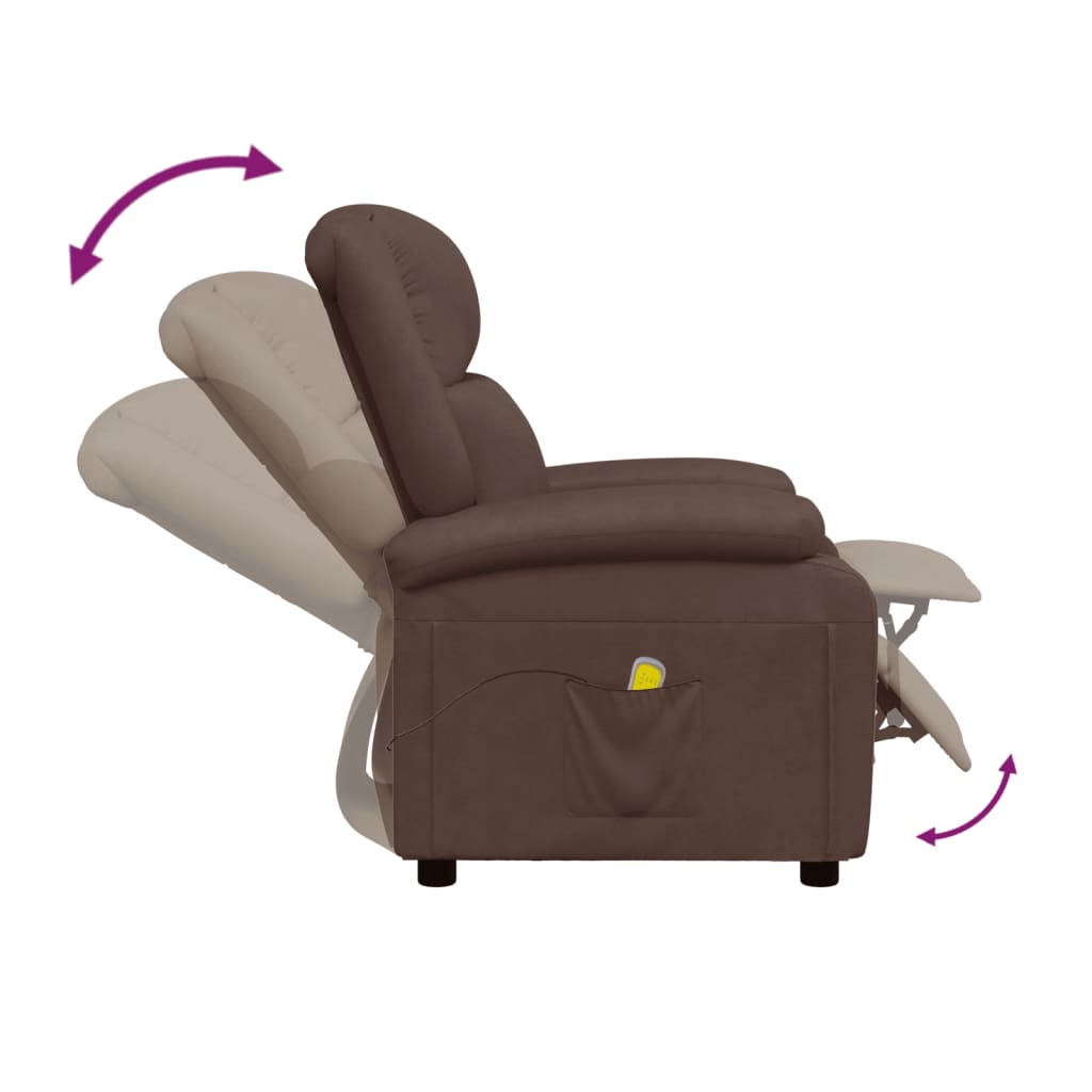 Massage chair, brown, artificial leather