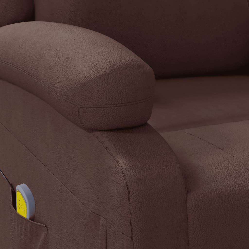 Massage chair, brown, artificial leather