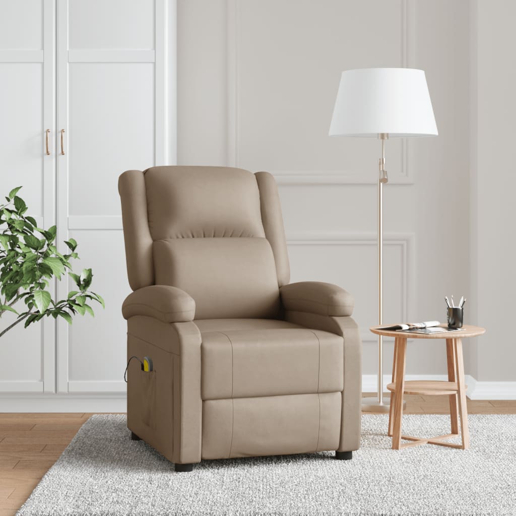 Massage chair, cappuccino, artificial leather