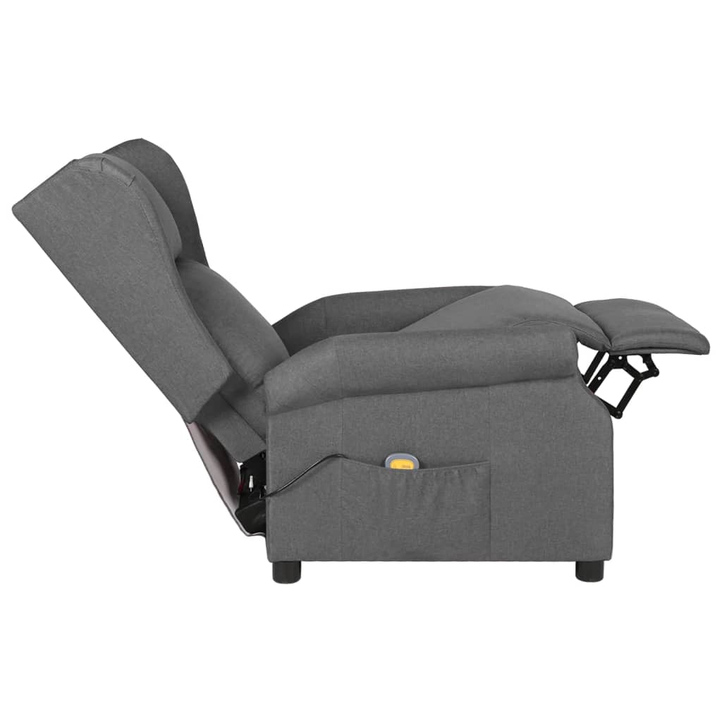 Massage chair, light grey, fabric