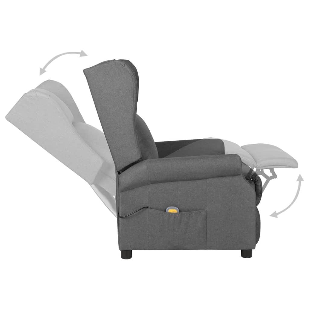 Massage chair, light grey, fabric