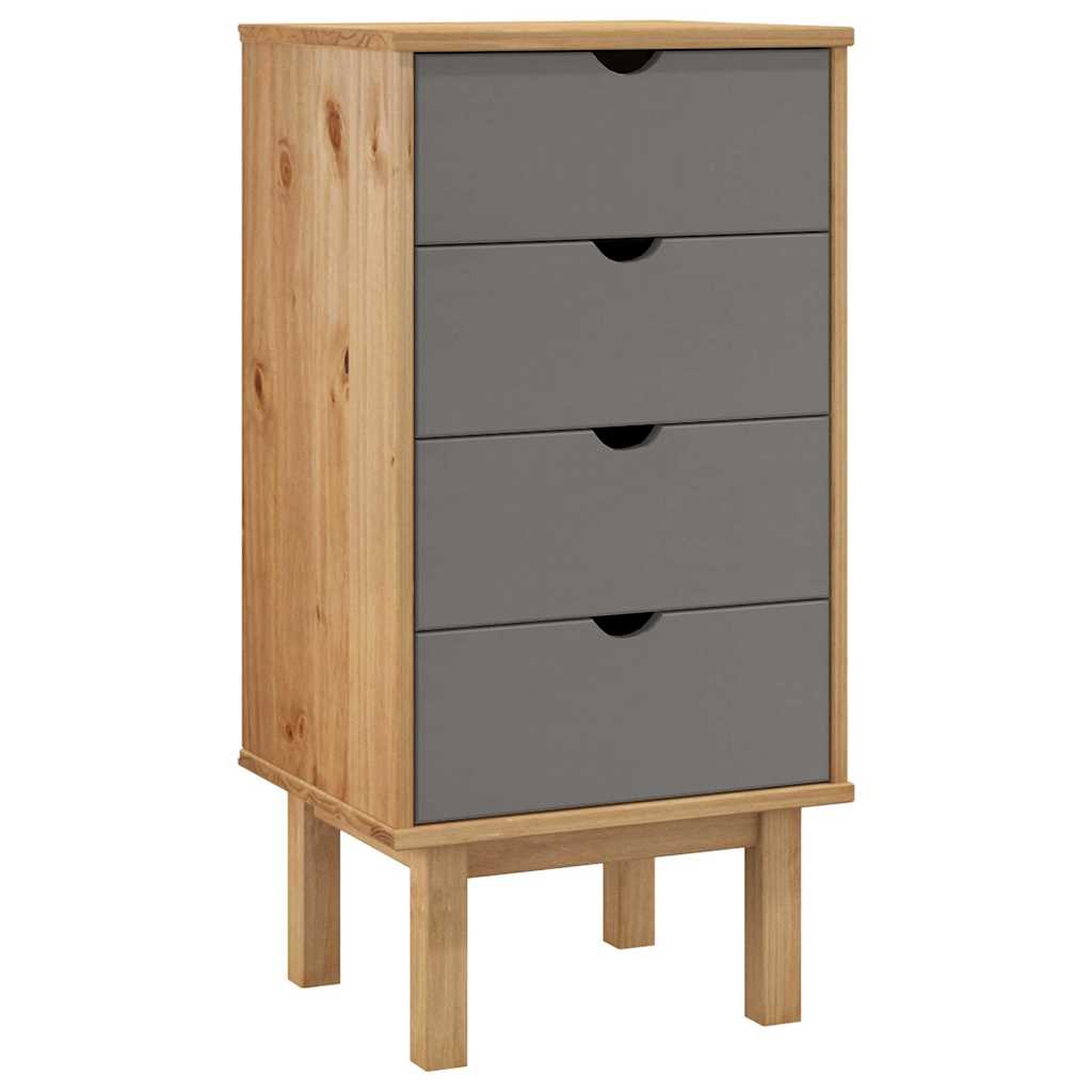 OTTA chest of drawers, brown/grey, 45x39x90 cm, pine