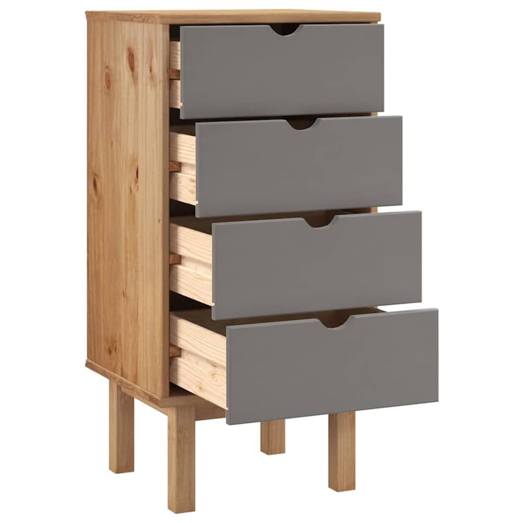 OTTA chest of drawers, brown/grey, 45x39x90 cm, pine