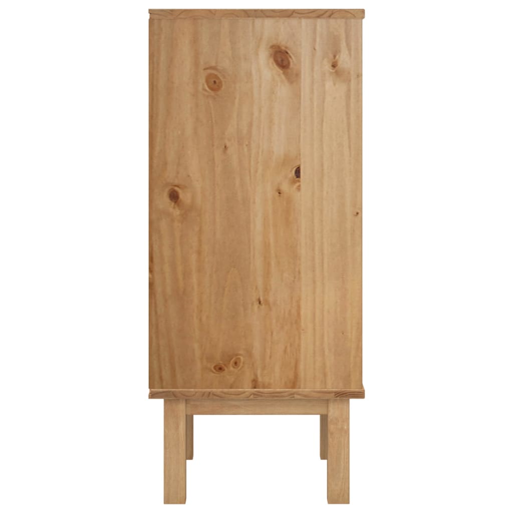 Kumode ar atvilktnēm OTTA, brūna/balta, 76,5x39,5x90cm, priede