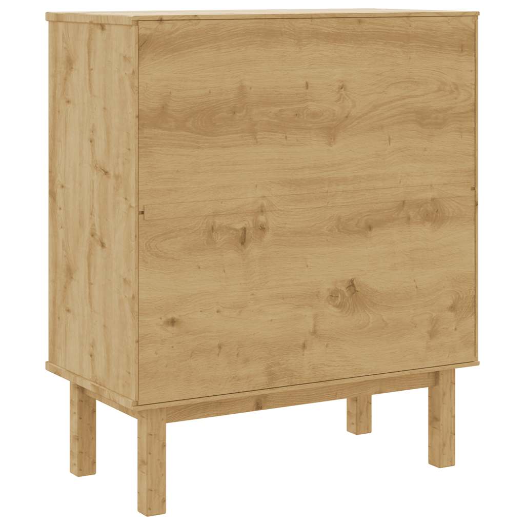 Kumode ar atvilktnēm OTTA, brūna/balta, 76,5x39,5x90cm, priede
