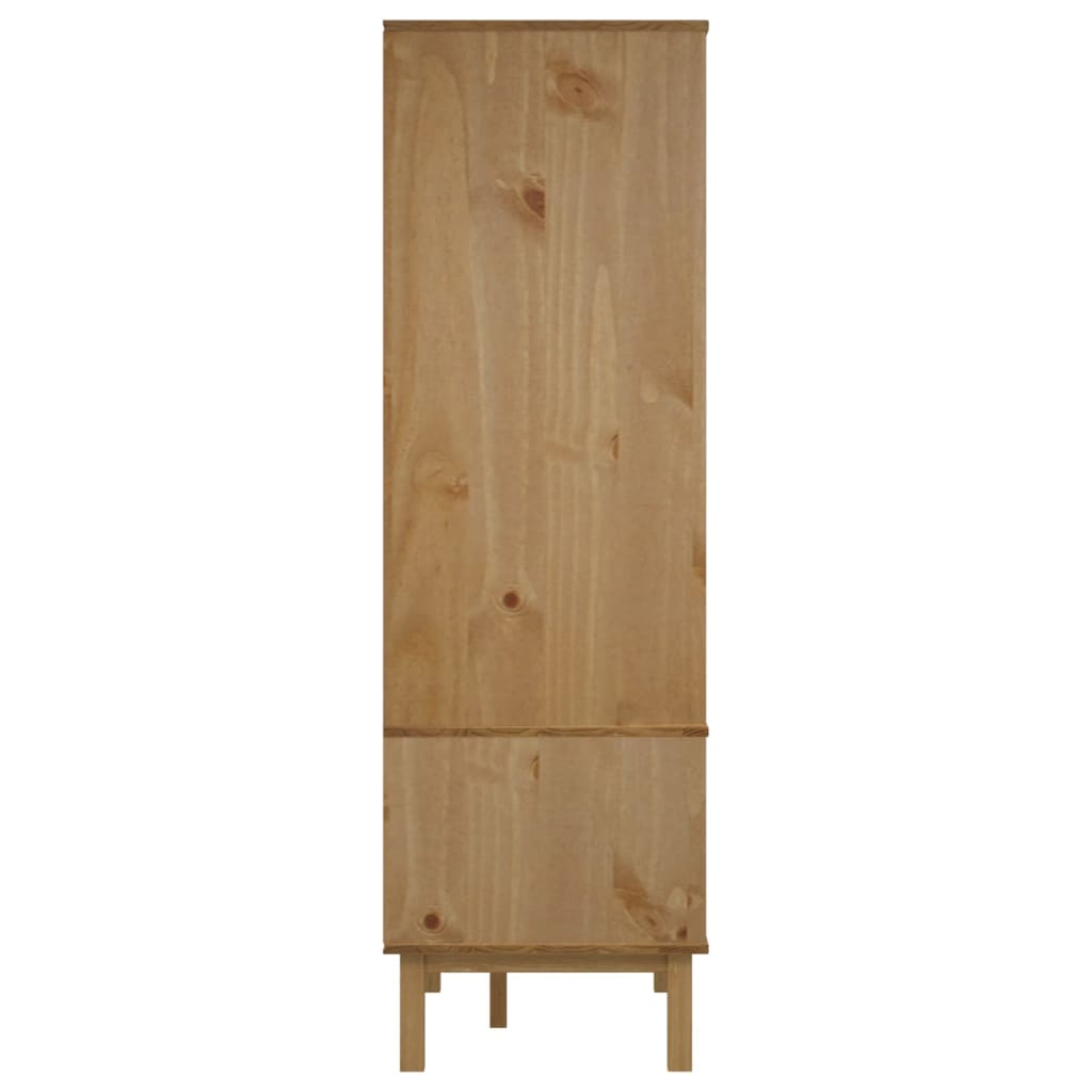 Drabužių spinta OTTA, ruda/pilka, 76,5x53x172cm, pušies masyvas
