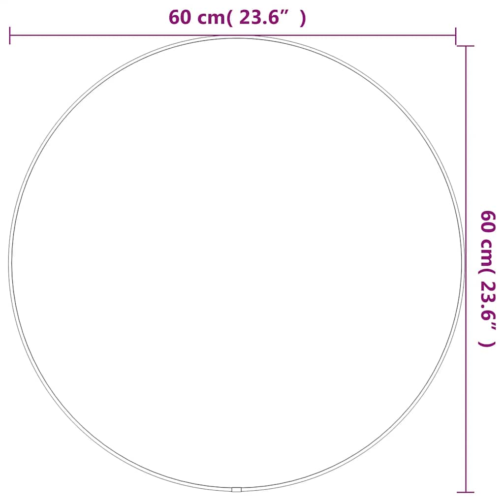 Wall mirror, gold, 60cm diameter, round