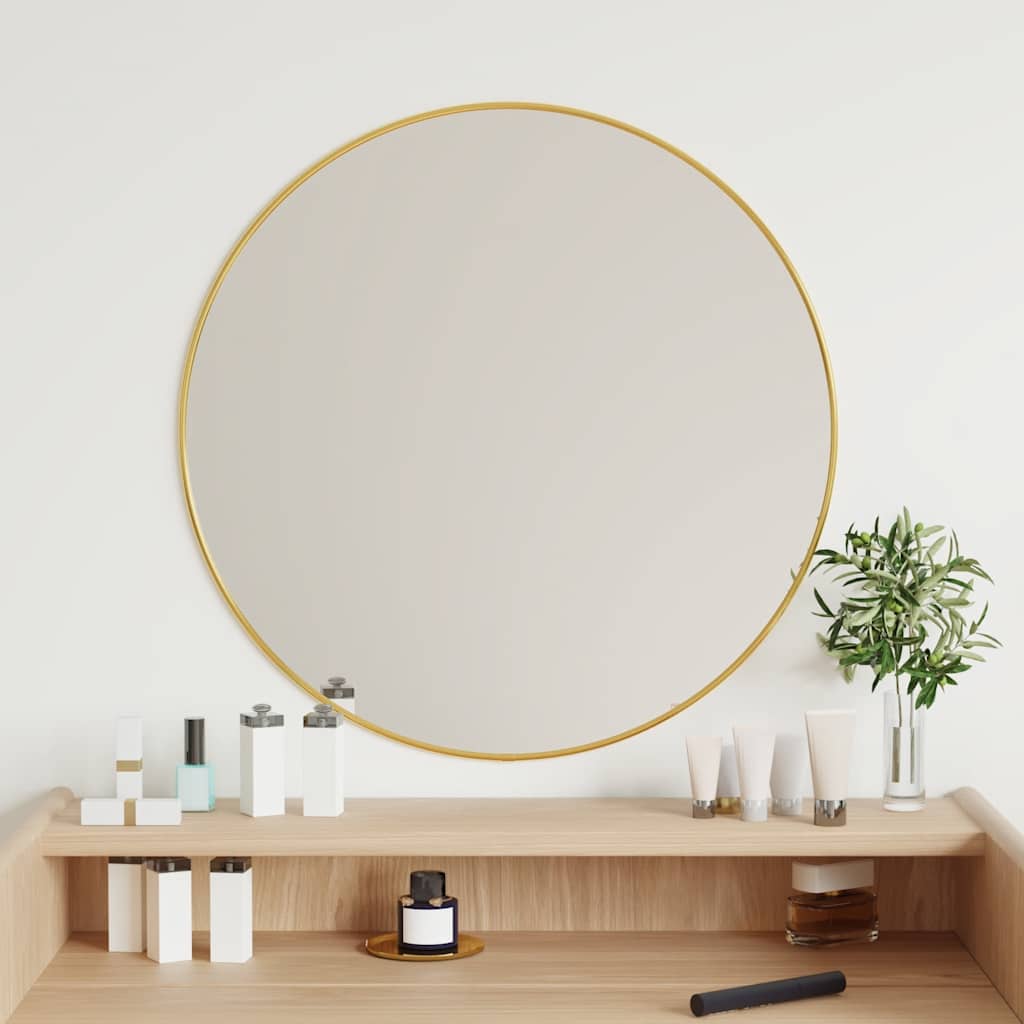 Wall mirror, gold, 60cm diameter, round