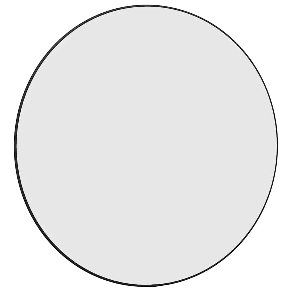Wall mirror, black, 60cm diameter, round