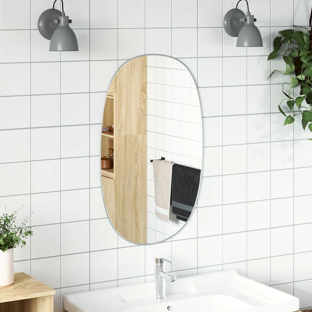 Wall mirror, silver, 80x50cm