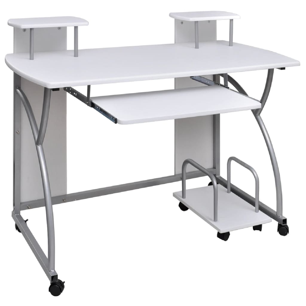 Computer desk, white, 110x52x88.5cm, engineered wood