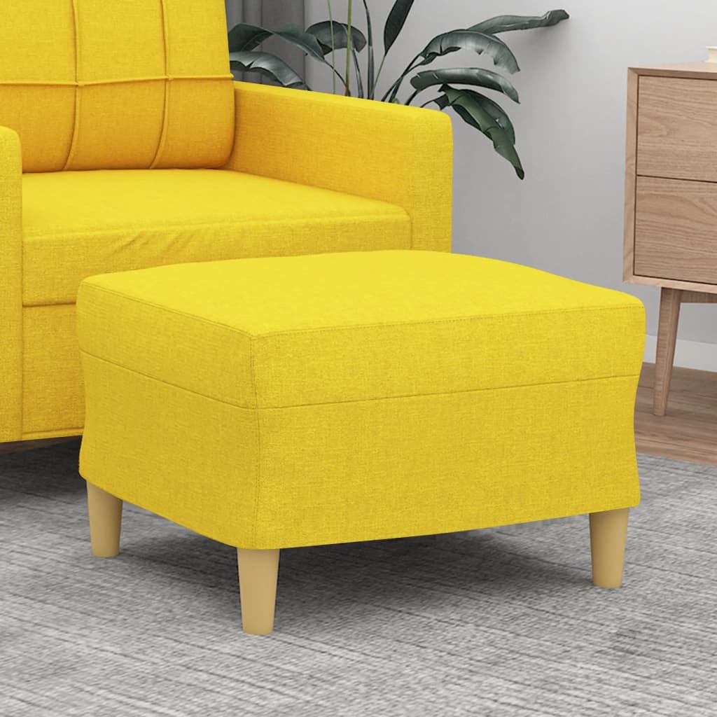 Footstool, light yellow, 60x50x41cm, fabric