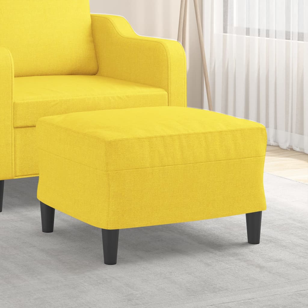 Footstool, light yellow, 60x50x41cm, fabric