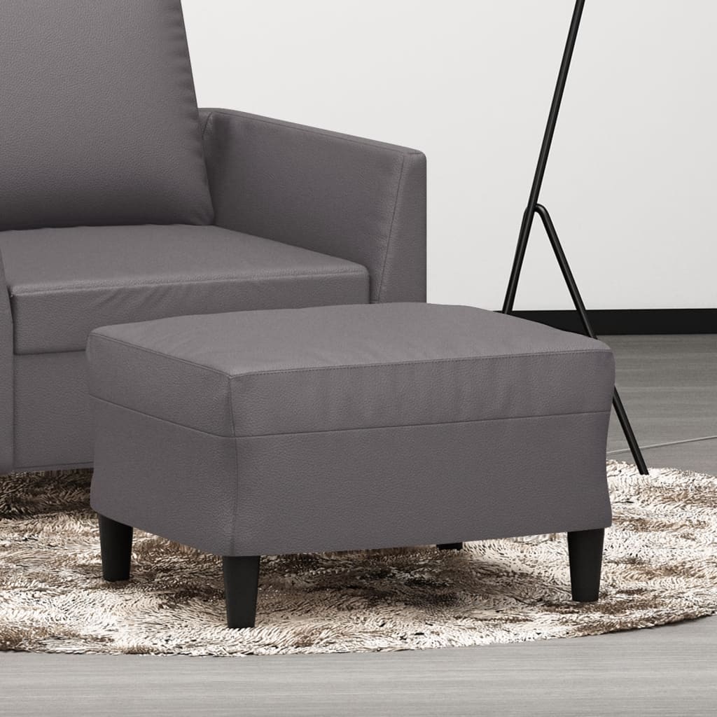 Footrest, grey, 60x50x41cm, artificial leather