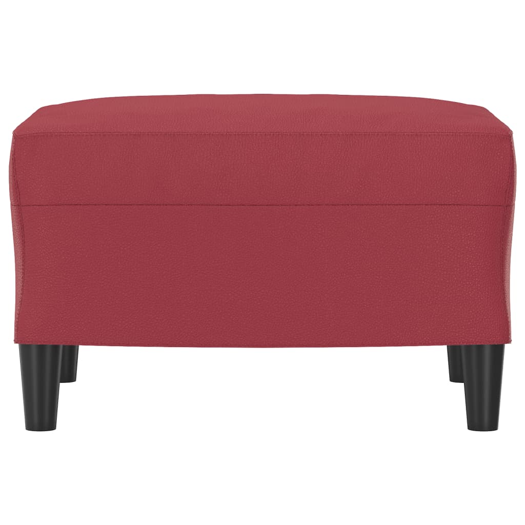 Footrest, red wine color, 60x50x41cm, artificial leather
